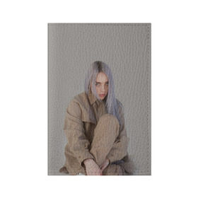 Обложка для паспорта матовая кожа с принтом BILLIE EILISH в Екатеринбурге, натуральная матовая кожа | размер 19,3 х 13,7 см; прозрачные пластиковые крепления | bilie | billi | billie | eilish | eillish | elish | ellish | айлиш | алиш | били | билли | эйлиш | элиш