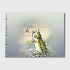 Альбом для рисования с принтом Рыбалка в Екатеринбурге, 100% бумага
 | матовая бумага, плотность 200 мг. | рыба | рыбак | рыбалка | снасти | увлечение | улов | хобби