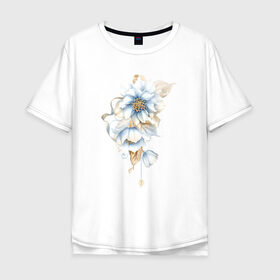 Мужская футболка хлопок Oversize с принтом Цветы в Екатеринбурге, 100% хлопок | свободный крой, круглый ворот, “спинка” длиннее передней части | красота | растение | цветы