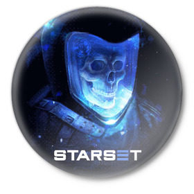 Значок с принтом Starset в Екатеринбурге,  металл | круглая форма, металлическая застежка в виде булавки | logo | rock | starset | лого | рок | старсет