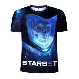 Мужская футболка 3D спортивная с принтом Starset в Екатеринбурге, 100% полиэстер с улучшенными характеристиками | приталенный силуэт, круглая горловина, широкие плечи, сужается к линии бедра | logo | rock | starset | лого | рок | старсет