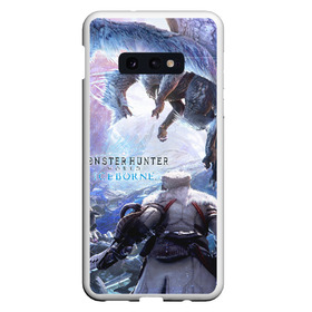 Чехол для Samsung S10E с принтом Monster Hunter World Iceborn в Екатеринбурге, Силикон | Область печати: задняя сторона чехла, без боковых панелей | Тематика изображения на принте: hunter | iceborn | monster | world | айсборн | ворлд | монстр | хантер