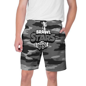 Мужские шорты 3D с принтом BRAWL STARS в Екатеринбурге,  полиэстер 100% | прямой крой, два кармана без застежек по бокам. Мягкая трикотажная резинка на поясе, внутри которой широкие завязки. Длина чуть выше колен | 