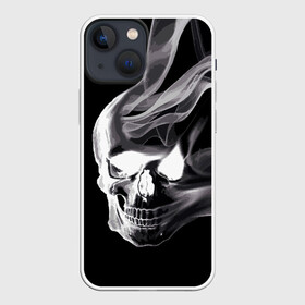 Чехол для iPhone 13 mini с принтом Wind в Екатеринбурге,  |  | grin | jaw | orbits | skull | smoke | teeth | wind | ветер | глазницы | дым | зубы | оскал | череп