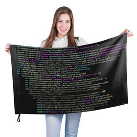 Флаг 3D с принтом PHP CODE в Екатеринбурге, 100% полиэстер | плотность ткани — 95 г/м2, размер — 67 х 109 см. Принт наносится с одной стороны | hugo weaving | pc | the matrix | код | компьютеры | матрица | матрица 4 | программист | программный код | цифры