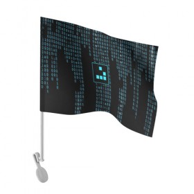 Флаг для автомобиля с принтом ДВОИЧНАЯ СИСТЕМА в Екатеринбурге, 100% полиэстер | Размер: 30*21 см | hugo weaving | pc | the matrix | код | компьютеры | матрица | матрица 4 | программист | программный код | цифры