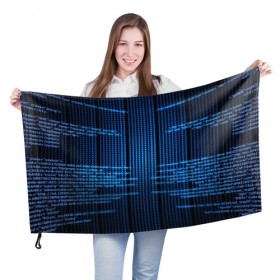 Флаг 3D с принтом КОДЫ в Екатеринбурге, 100% полиэстер | плотность ткани — 95 г/м2, размер — 67 х 109 см. Принт наносится с одной стороны | hugo weaving | pc | the matrix | код | компьютеры | матрица | матрица 4 | программист | программный код | цифры