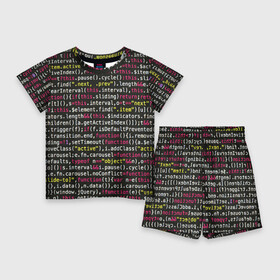 Детский костюм с шортами 3D с принтом ЦИФРЫ КОДА в Екатеринбурге,  |  | hugo weaving | pc | the matrix | код | компьютеры | матрица | матрица 4 | программист | программный код | цифры