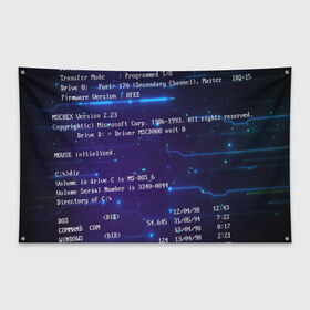 Флаг-баннер с принтом BIOS CODE в Екатеринбурге, 100% полиэстер | размер 67 х 109 см, плотность ткани — 95 г/м2; по краям флага есть четыре люверса для крепления | Тематика изображения на принте: hugo weaving | pc | the matrix | код | компьютеры | матрица | матрица 4 | программист | программный код | цифры
