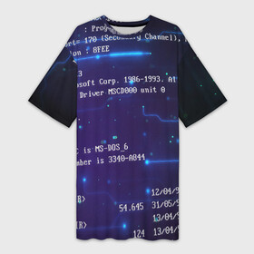 Платье-футболка 3D с принтом BIOS CODE в Екатеринбурге,  |  | hugo weaving | pc | the matrix | код | компьютеры | матрица | матрица 4 | программист | программный код | цифры