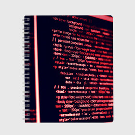 Тетрадь с принтом HTML&PHP в Екатеринбурге, 100% бумага | 48 листов, плотность листов — 60 г/м2, плотность картонной обложки — 250 г/м2. Листы скреплены сбоку удобной пружинной спиралью. Уголки страниц и обложки скругленные. Цвет линий — светло-серый
 | Тематика изображения на принте: hugo weaving | pc | the matrix | код | компьютеры | матрица | матрица 4 | программист | программный код | цифры