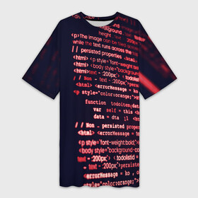 Платье-футболка 3D с принтом HTMLPHP в Екатеринбурге,  |  | hugo weaving | pc | the matrix | код | компьютеры | матрица | матрица 4 | программист | программный код | цифры
