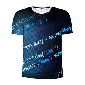 Мужская футболка 3D спортивная с принтом CODE STYLE в Екатеринбурге, 100% полиэстер с улучшенными характеристиками | приталенный силуэт, круглая горловина, широкие плечи, сужается к линии бедра | hugo weaving | pc | the matrix | код | компьютеры | матрица | матрица 4 | программист | программный код | цифры
