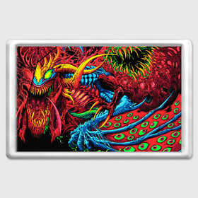 Магнит 45*70 с принтом CS GO hyper beast skin в Екатеринбурге, Пластик | Размер: 78*52 мм; Размер печати: 70*45 | Тематика изображения на принте: awp | counter strike | cs go | cs go global offensive | hyper beast | skin cs | team cs | команды cs | скины оружия | скоростной зверь | хайпер бист