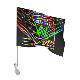 Флаг для автомобиля с принтом ALAN WALKER DJ в Екатеринбурге, 100% полиэстер | Размер: 30*21 см | alan walker | aw | electro | electro music | music | алан уокер | музыка | музыкант | электро | электронная музыка