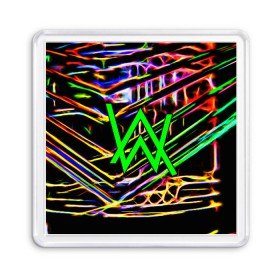 Магнит 55*55 с принтом ALAN WALKER DJ в Екатеринбурге, Пластик | Размер: 65*65 мм; Размер печати: 55*55 мм | Тематика изображения на принте: alan walker | aw | electro | electro music | music | алан уокер | музыка | музыкант | электро | электронная музыка
