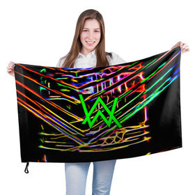 Флаг 3D с принтом ALAN WALKER DJ в Екатеринбурге, 100% полиэстер | плотность ткани — 95 г/м2, размер — 67 х 109 см. Принт наносится с одной стороны | alan walker | aw | electro | electro music | music | алан уокер | музыка | музыкант | электро | электронная музыка