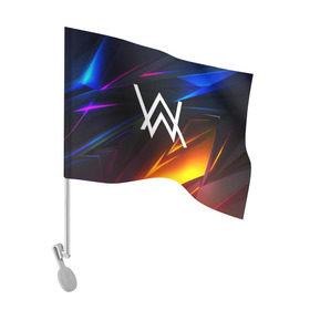 Флаг для автомобиля с принтом ALAN WALKER STRIPES в Екатеринбурге, 100% полиэстер | Размер: 30*21 см | alan walker | aw | electro | electro music | music | алан уокер | музыка | музыкант | электро | электронная музыка