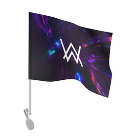 Флаг для автомобиля с принтом ALAN WALKER NEON в Екатеринбурге, 100% полиэстер | Размер: 30*21 см | alan walker | aw | electro | electro music | music | алан уокер | музыка | музыкант | электро | электронная музыка
