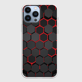 Чехол для iPhone 13 Pro Max с принтом СТАЛЬНАЯ БРОНЯ в Екатеринбурге,  |  | abstraction | geometry | hexagon | neon | paints | stripes | texture | triangle | абстракция | брызги | брызги красок | геометрия | краски | неон | неоновый | соты | текстура