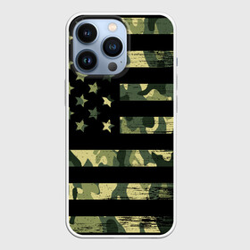 Чехол для iPhone 13 Pro с принтом American Flag Camo в Екатеринбурге,  |  | Тематика изображения на принте: eagle | states | united | usa | армейские | армия | камуфляж | орел | служба | снайпер | соединенных | солдат | сша | форма | штатов