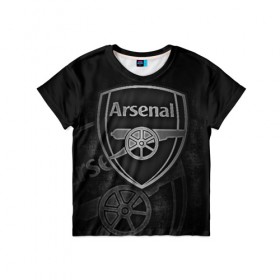 Детская футболка 3D с принтом Arsenal в Екатеринбурге, 100% гипоаллергенный полиэфир | прямой крой, круглый вырез горловины, длина до линии бедер, чуть спущенное плечо, ткань немного тянется | arsenal | arsenal fc | the gunners | английский клуб | арсенал | лондон | лондонский арсенал | премьер лига | футбол | футболист | футбольный клуб