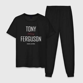 Мужская пижама хлопок с принтом Tony Ferguson в Екатеринбурге, 100% хлопок | брюки и футболка прямого кроя, без карманов, на брюках мягкая резинка на поясе и по низу штанин
 | Тематика изображения на принте: cucuy | el cucuy | mma | tony ferguson | ufc | бабайка | бугимен | конор | мма | орел | тони | тони фергюсон | хабиб | эль кукуй | юфс