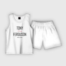 Детская пижама с шортами хлопок с принтом Tony Ferguson в Екатеринбурге,  |  | cucuy | el cucuy | mma | tony ferguson | ufc | бабайка | бугимен | конор | мма | орел | тони | тони фергюсон | хабиб | эль кукуй | юфс