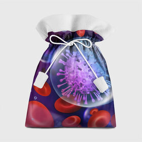 Подарочный 3D мешок с принтом Лейкоциты и клетка в Екатеринбурге, 100% полиэстер | Размер: 29*39 см | Тематика изображения на принте: вены | внутренности | кровь | лейкоциты | медицина | операция | разрез | сердце | строение человека | ужас | ужасы | частицы