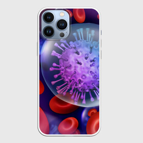 Чехол для iPhone 13 Pro Max с принтом Лейкоциты и клетка в Екатеринбурге,  |  | Тематика изображения на принте: вены | внутренности | кровь | лейкоциты | медицина | операция | разрез | сердце | строение человека | ужас | ужасы | частицы