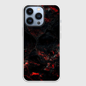 Чехол для iPhone 13 Pro с принтом Red and Black в Екатеринбурге,  |  | Тематика изображения на принте: black | blood | metal | red | texture | абстракция | камень | краски | красная | красно черное | кровь | лава | метал | текстура | черная