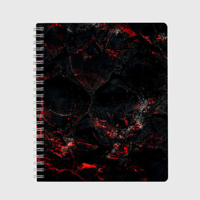 Тетрадь с принтом Red and Black в Екатеринбурге, 100% бумага | 48 листов, плотность листов — 60 г/м2, плотность картонной обложки — 250 г/м2. Листы скреплены сбоку удобной пружинной спиралью. Уголки страниц и обложки скругленные. Цвет линий — светло-серый
 | black | blood | metal | red | texture | абстракция | камень | краски | красная | красно черное | кровь | лава | метал | текстура | черная