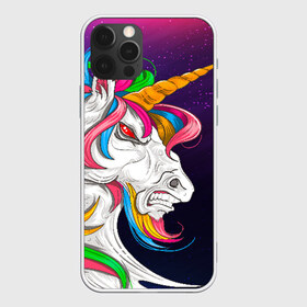 Чехол для iPhone 12 Pro Max с принтом Angry Unicorn в Екатеринбурге, Силикон |  | cosmos | hair | rainbow | stars | unicorn | волосы | глаза | единорог | злой | зубы | космос | лошадь | радуга
