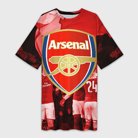 Платье-футболка 3D с принтом Arsenal в Екатеринбурге,  |  | Тематика изображения на принте: arsenal | arsenal fc | the gunners | английский клуб | арсенал | лондон | лондонский арсенал | премьер лига | футбол | футболист | футбольный клуб