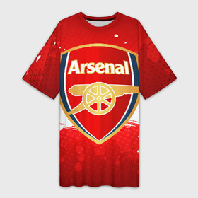 Платье-футболка 3D с принтом Arsenal в Екатеринбурге,  |  | Тематика изображения на принте: arsenal | arsenal fc | the gunners | английский клуб | арсенал | лондон | лондонский арсенал | премьер лига | футбол | футболист | футбольный клуб