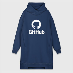 Платье-худи хлопок с принтом GitHub в Екатеринбурге,  |  | git hub | github | it | кодинг | программист