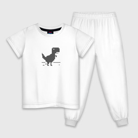 Детская пижама хлопок с принтом Chrome T Rex в Екатеринбурге, 100% хлопок |  брюки и футболка прямого кроя, без карманов, на брюках мягкая резинка на поясе и по низу штанин
 | chrome | google | google chrome | t rex | trex | гугл хром | т рэкс | тирекс | хром