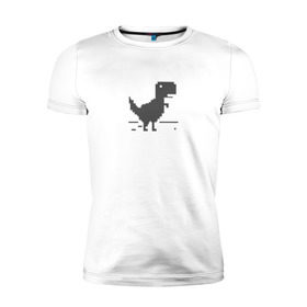 Мужская футболка премиум с принтом Chrome T Rex в Екатеринбурге, 92% хлопок, 8% лайкра | приталенный силуэт, круглый вырез ворота, длина до линии бедра, короткий рукав | chrome | google | google chrome | t rex | trex | гугл хром | т рэкс | тирекс | хром