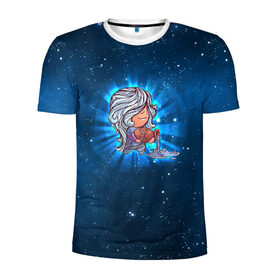 Мужская футболка 3D спортивная с принтом Водолей в Екатеринбурге, 100% полиэстер с улучшенными характеристиками | приталенный силуэт, круглая горловина, широкие плечи, сужается к линии бедра | вселенная | гороскоп | знаки зодиака | зодиак | космос | медитация | планеты