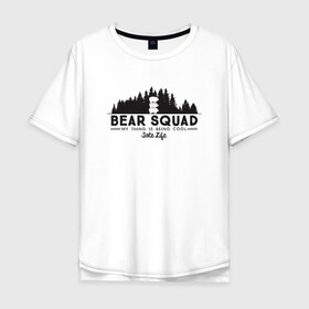 Мужская футболка хлопок Oversize с принтом Крутой медвежий отряд в Екатеринбурге, 100% хлопок | свободный крой, круглый ворот, “спинка” длиннее передней части | we bare bears | белый | вся правда о медведях | гриз | гризз | гризли | медведь | мы обычные медведи | пан пан | панда | три обычных медведя