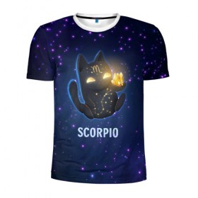 Мужская футболка 3D спортивная с принтом Скорпион в Екатеринбурге, 100% полиэстер с улучшенными характеристиками | приталенный силуэт, круглая горловина, широкие плечи, сужается к линии бедра | вселенная | гороскоп | знаки зодиака | зодиак | космос | медитация | планеты