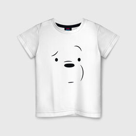 Детская футболка хлопок с принтом Белый мишка в Екатеринбурге, 100% хлопок | круглый вырез горловины, полуприлегающий силуэт, длина до линии бедер | we bare bears | белый | вся правда о медведях | гриз | гризз | гризли | медведь | мы обычные медведи | пан пан | панда | три обычных медведя