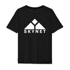 Мужская футболка хлопок Oversize с принтом Skynet в Екатеринбурге, 100% хлопок | свободный крой, круглый ворот, “спинка” длиннее передней части | Тематика изображения на принте: skynet | скайнет | терминатор