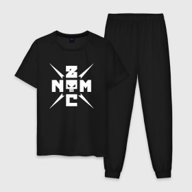 Мужская пижама хлопок с принтом Noize MC в Екатеринбурге, 100% хлопок | брюки и футболка прямого кроя, без карманов, на брюках мягкая резинка на поясе и по низу штанин
 | noize | noize mc | нойз | нойз мс