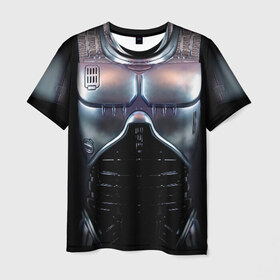 Мужская футболка 3D с принтом Робокоп в Екатеринбурге, 100% полиэфир | прямой крой, круглый вырез горловины, длина до линии бедер | 90 е | robocop | броня | железный | костюм | машина | робот | стальной | торс