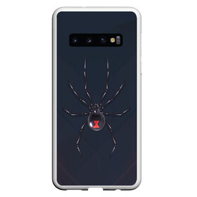 Чехол для Samsung Galaxy S10 с принтом Каракурт в Екатеринбурге, Силикон | Область печати: задняя сторона чехла, без боковых панелей | marvel | spider | австралия | арахнофобия | вдова | кокон | красная | марвел | муха | насекомое | нить | паутина | полосы | сеть | спайдер | супергерой | тарантул | укус | фобия | черная | яд