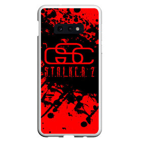 Чехол для Samsung S10E с принтом Stalker GSC red в Екатеринбурге, Силикон | Область печати: задняя сторона чехла, без боковых панелей | Тематика изображения на принте: gsc game world | stalker | stalker 2 | stalker 2 дата | stalker 2 прохождение | stalker red | stalker майка | скачать stalker 2 | сталкер | сталкер майка | сталкер свидшот