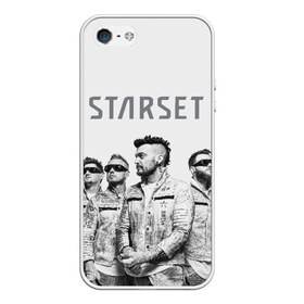 Чехол для iPhone 5/5S матовый с принтом Starset Band в Екатеринбурге, Силикон | Область печати: задняя сторона чехла, без боковых панелей | logo | rock | starset | лого | рок | старсет