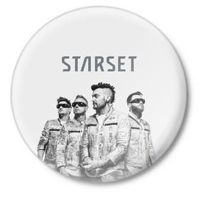 Значок с принтом Starset Band в Екатеринбурге,  металл | круглая форма, металлическая застежка в виде булавки | Тематика изображения на принте: logo | rock | starset | лого | рок | старсет
