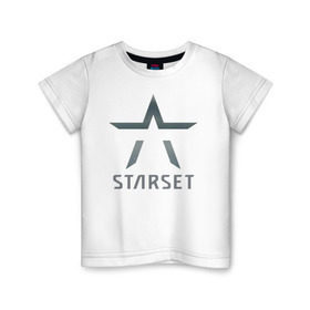 Детская футболка хлопок с принтом Starset в Екатеринбурге, 100% хлопок | круглый вырез горловины, полуприлегающий силуэт, длина до линии бедер | logo | rock | starset | лого | рок | старсет